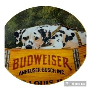 Budweiser Collector Plate‎ from 1994 Dalmatian Dog Laying on Yellow crate
